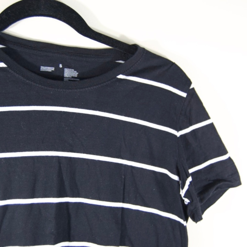 Black T-Shirt with White Stripes